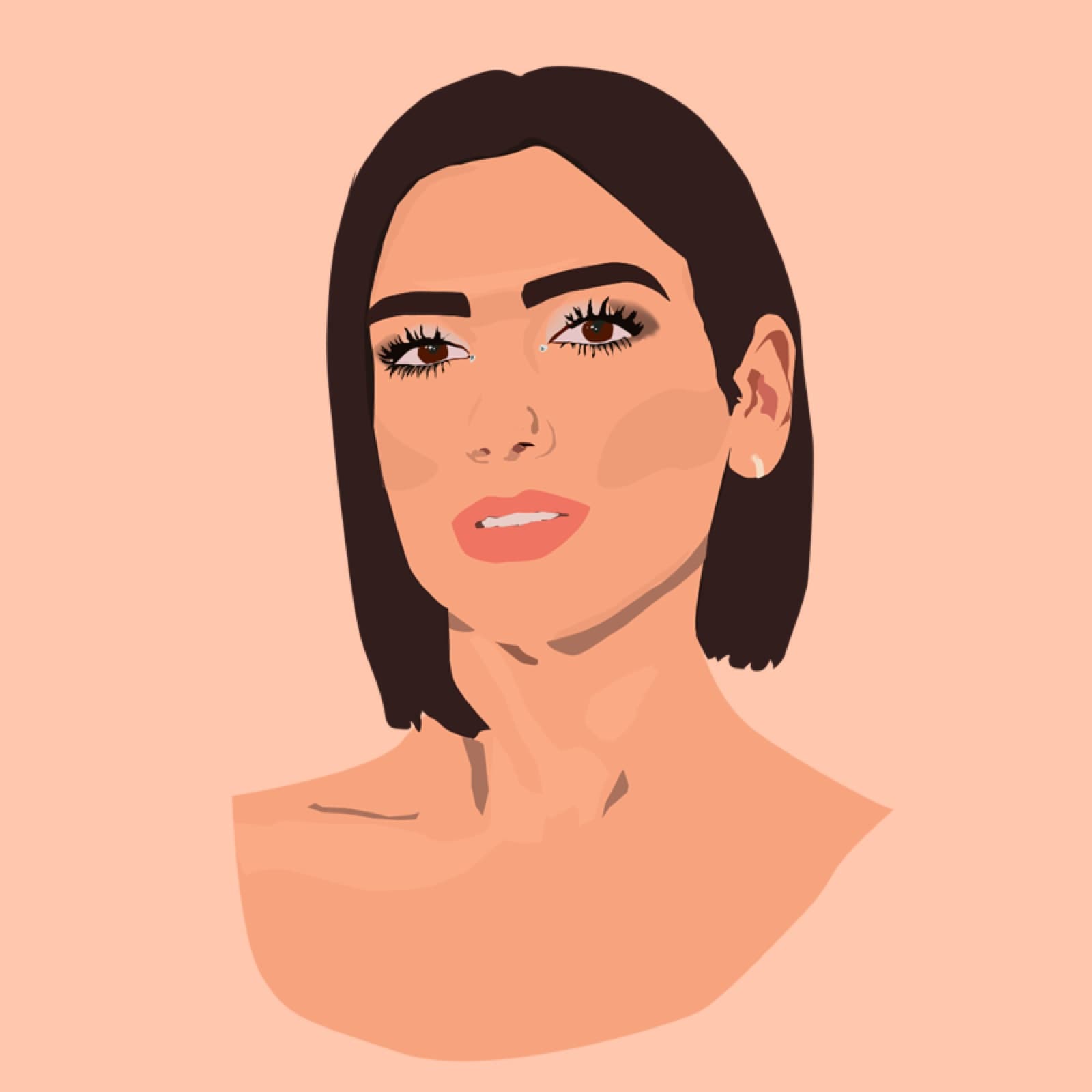 Vector portrait of Dua Lipa